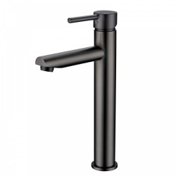 Euro Round Solid Brass Gunmetal Grey Tall Basin Mixer Bathroom Vanity Tap Euro Round Solid Brass Gunmetal Grey Tall Basin Mixer Bathroom Vanity Tap
